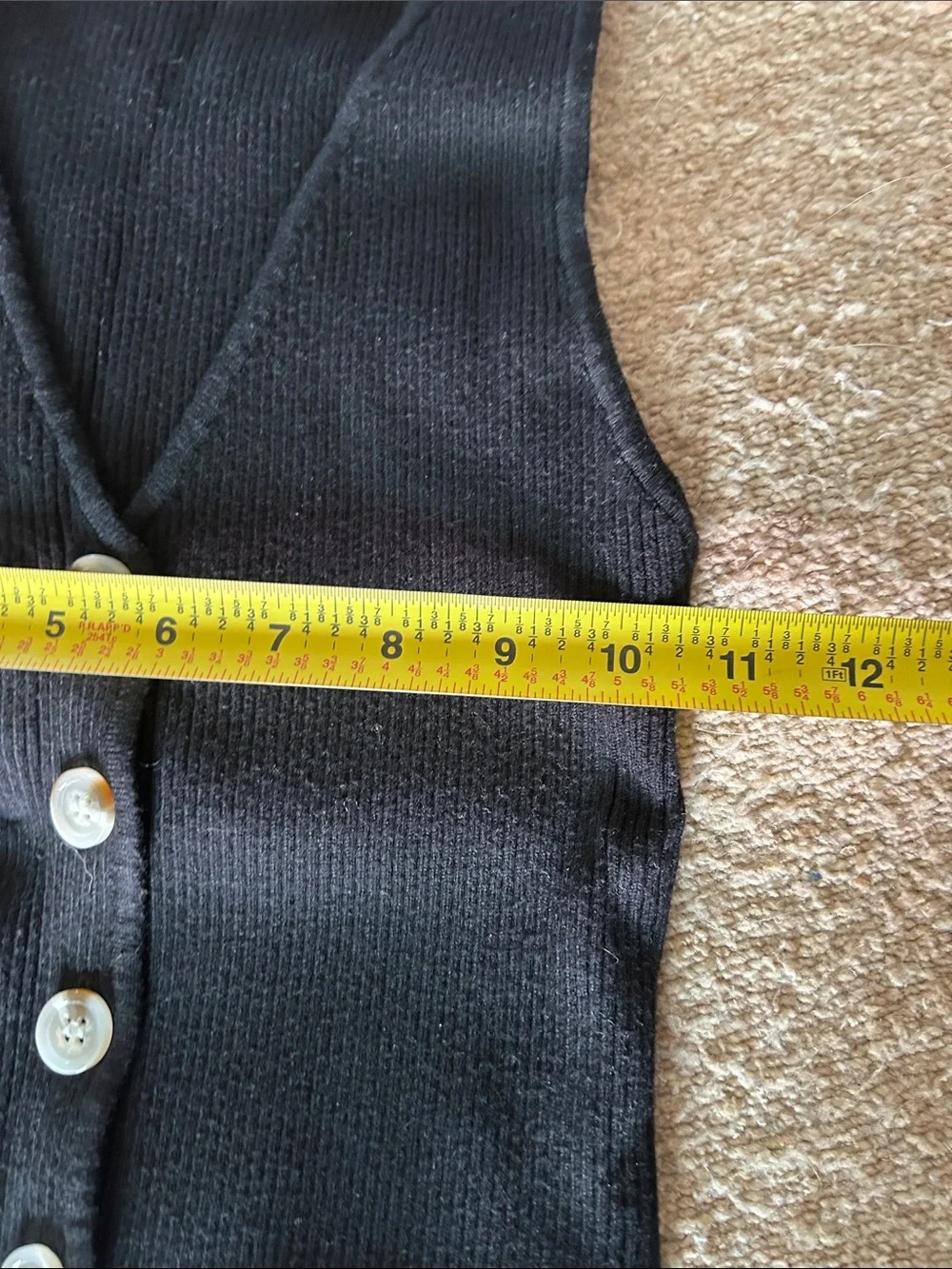 Papermoon Black Ribbed Button-Front Sweater Vest - Picture 5 of 7
